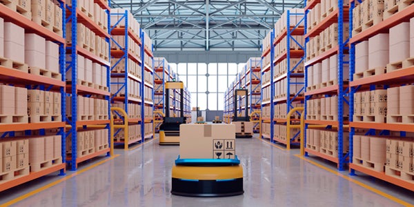 Self serving carriers navigate a warehouse